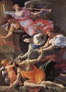 Simon  Vouet Saturn,conquered byu Amor,Venus and Hope oil painting